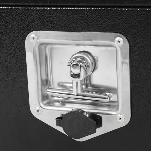 Heavy Duty Steel Plated Underbody Truck Tool Box with T-Handle Lock, Waterproof Tongue Box for Storage with Smooth Surface for Truck, Pickup, RV, Trailer - Black, 30" x 12" x 14" Inch - size: 30" x 12" x 14"