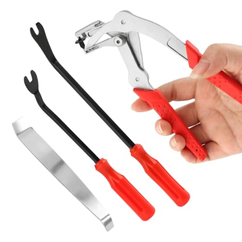 4 Pcs Car Clip Pliers Set, Auto Clip Removal Plier with 2 Pcs Fastener Remover and Panel Trim Removal Tool | Damage-Free Interior and Exterior