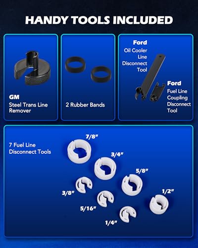 OMT 35pc Master Disconnect & Hose Clamp Pliers Tool, Car AC Fuel Line Kit | Auto Long Reach Hose Clamp Remover Kit with Clic R Type Swivel Jaw, Fuel A/C Disconnect Pliers For Ford Chevy Dodge Vehicles