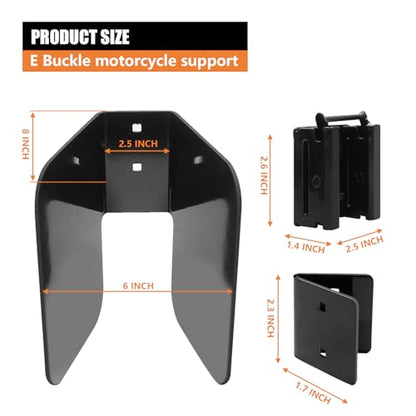4Pack E-Track Wheel Chock for Motorcycle, E Track Dirt Bike Wheel Chocks, E-Track Accessories Hardware, Supports Tires up to 6” Wide Black