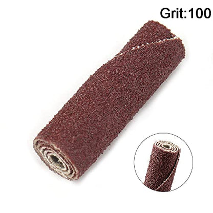 SI FANG Mini Sanding Engine Port and Polish Kit 1-1/2'' 100 Grit, Cylinder Head Abrasive Sandpaper Porting and Polishing Cartridge Roll Tool, for Metal Aluminum Cast Iron Sanding Rust Removal (5Pcs) - style: 100# 1-1/2''(Cylinder)