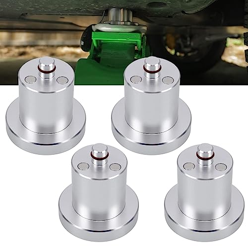 RULLINE Jack Lifting Jack Pad Lift Point Adapter with Magnetic and Easy to Hold on Corner Compatible with Rivian R1T R1S -4 Pack with Storage Aluminum - style: Basic Magnetic