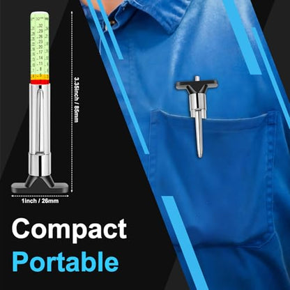 5 Packs Tire Depth Gauge 32nds, Luminescen Color Coded Tire Thread Wear Measure Tool with Pocket Clip, Tire Tread Depth Gauge with Dual Scale for Car,Truck,Moto - size: 5PCS