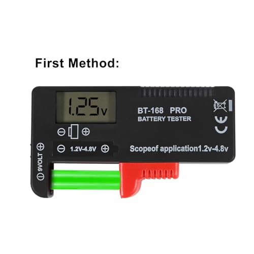 UMLIFE 2 Pack Battery Tester, Digital LCD Universal Battery Checker for AA AAA C D 9V 3.7V 1.5V Button Cell Household Batteries