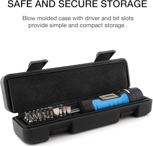 Neiko 10574A 1/4” Drive Torque Wrench Screwdriver Set | 30 Pieces of S2 Steel Philips, Hex, Slotted, and Torx Bits | 10 to 60 Inch-Pounds Torque Adjustment Range | Firearms Accurizing and Gunsmithing