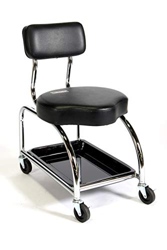 3010001 Heavy Duty Mechanics Stool with Backrest and Tool Tray. 450-Pound Capacity