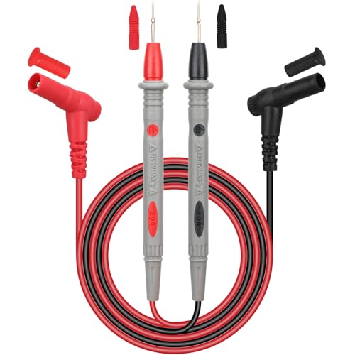 SWANLAKE 2-Piece Multimeter Test Probes, CAT III 1000V 20A Multi Meter Test Leads Kit, Ultra-Sharp Alloy Probe Tips, Voltmeter Leads, Multimeter Lead for Electrical Testing