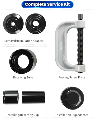 ATPEAM Ball Joint Service Tool | Heavy Duty Ball Joint Press & U Joint Removal Tool Kit with 4wd Adapters, for Most 2WD and 4WD Cars and Light Trucks