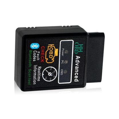 1 PC Car Bluetooth OBD2 Diagnostic Tool, Real-time Monitoring ELM327 V2.1 Code Reader, Mini Anti-interference Scanner for Reset Clear Engine Light, Universal for Android IOS Windows (Black)