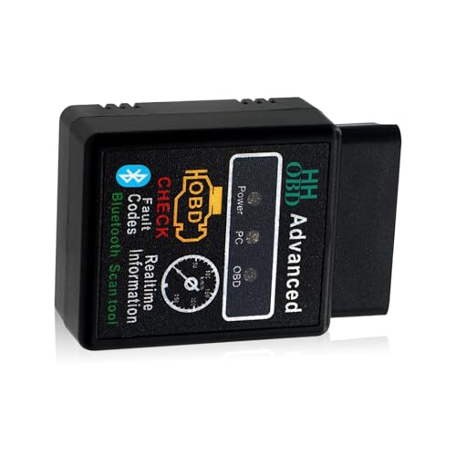 1 PC Car Bluetooth OBD2 Diagnostic Tool, Real-time Monitoring ELM327 V2.1 Code Reader, Mini Anti-interference Scanner for Reset Clear Engine Light, Universal for Android IOS Windows (Black)