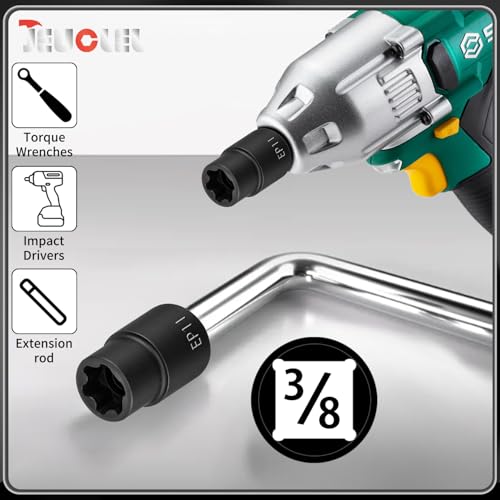 EP Socket EP11, 6 Point 3/8” Dr Female External E-Torx Plus Socket | EP Socket, Female External, E-Torx Plus Socket, External, Cr-V Steel, High Deformation Prevention - size: EP11