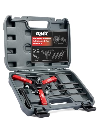 Orion Motor Tech Harmonic Balancer Puller Kit, Adjustable 3-Jaw Puller Set for Removing Harmonic Dampers & Balancers, 3-Jaw Pulley Puller Set Compatible with Chevy GM Chrysler Cadillac Ford More, Red - color: red