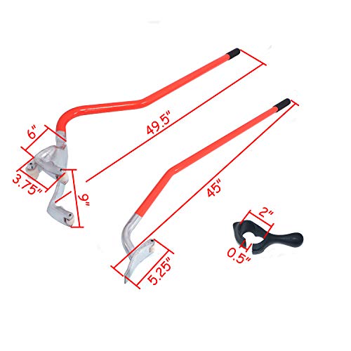 Vehicle Steel Tire Mount Demount Tool 17.5" to 24" Semi Tire Changing Toolwith Extra Bead Keeper, Tubeless Truck Bead Breaker Manual Tire Removal Changing Tools for Car Repairing (Orange)