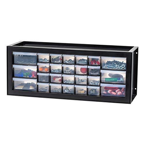 IRIS USA 26-Drawer Teacher Toolbox, Made in USA, Stackable Plastic Storage Drawers for Crafts, Stickers, Crayons, Markers, Beads, Hardware, Building Bricks, Organizer Cabinet, Garage Storage, Black - color: Black, size: 26 Drawer