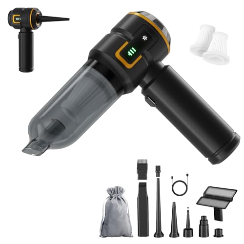 Portable Car Vacuum Cordless, 20000pa Suction Handheld Vacuum with 3 Suction Modes, Portable Mini Cordless Vacuum for Car Detailing, Pet Hair, Home Couch & Office - color: Dark Black