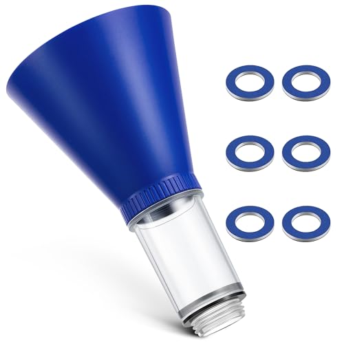 Feekoon Funnels for Automotive Use, Engine Oil Change Tool with 6 Oil Drain Plug Gaskets, Compatible with Toyota/Lexus/Scion/Camry/Corolla/RAV4/Tacoma/Sienna/Tundra/RX350