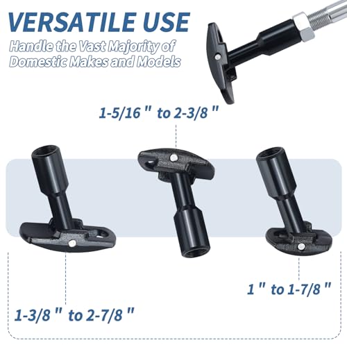 Rear Axle Bearing Puller Tool Axle Seal and Bearing Remover Set with Slide Hammer Yoke and 3 Rear Axle Puller Adapters, 1" to 2-7/8" IDs