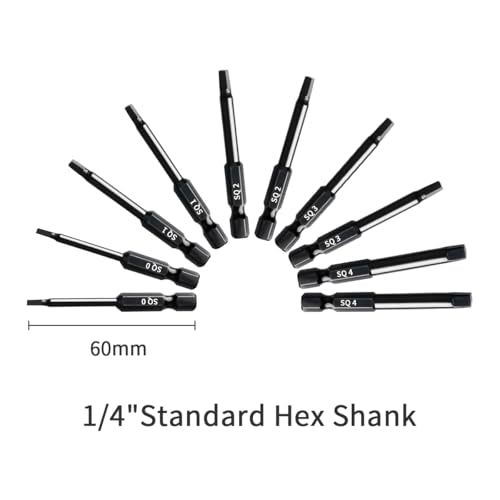Narwhal Robertson Square Drill Bit Set (24 Pack - 2.3" Long Magnetic Heads) Square Screwdriver Bit Sizes #0, #1, #2, #3, and #4 - style: Square