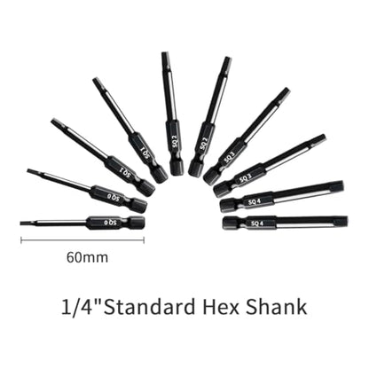 Narwhal Robertson Square Drill Bit Set (24 Pack - 2.3" Long Magnetic Heads) Square Screwdriver Bit Sizes #0, #1, #2, #3, and #4 - style: Square