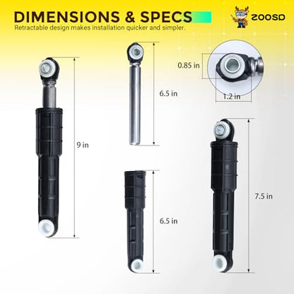 WF45R6100AC WF45R6300AV WF45R6100AW WF45B6300AC Washer Shock Absorber Kit | WF45R6100AP WF45T6000AW WF45R6300AW WF45R6300AC WF45T6000AV WF50R8500AW WF50R8500AV WF45B6300AP WF46B6700AD; for Samsung.