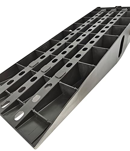 MaxxHaul 50515 6.25" Lift Car Ramps, 2-Pack – 6, 500lb GVW, Deep Grooved Surface for Stable Tire Placement, Heavy-Duty, Black