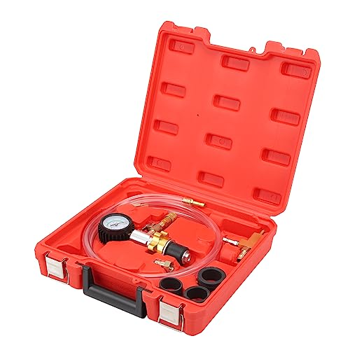 Vacuum Antifreeze Change Fill Kit Pneumatic Radiator Cooling System Coolant Refill Tool for Car Van SUV Truck ABS Rubber Brass Material 8pcs Set
