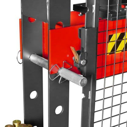 MechMaxx 20 Ton H-Frame Air/Hydraulic Shop Press with Press Pin Kit, Fully Welded Steel Frame, Safety Guard, Foot Pedal Control, HSP20