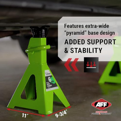 AFF Viking 6 Ton Jack Stand Set - Heavy Duty Ratchet Style Jack Stands - Pair - size: 6 Ton