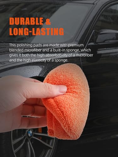 Microfiber applicator pad, Microfiber Sponge, SPTA 10Pcs Ultra-Soft Microfiber Wax Applicator Pads, Cleaning Pads with Finger Pocket Wax Applicator for Applying Wax, Sealants