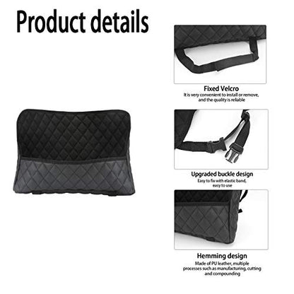 Car Purse Holder - Durable Leather Seat Back Organizer, Front Seat Storage Barrier, Pet & Kids Driver Storage Netting Pouch - color: Black