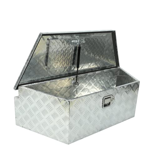 39 x 12 x 16.5 Heavy Duty Aluminum Truck Trailer Tool Box Chest Box Pickup Truck Bed Storage Toolbox RV Storage Organizer with Keys & Locks - color: Silver, size: 39" x 12" x 16.5"-Strip