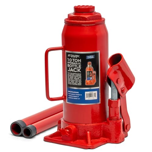 XtremepowerUS 10 Ton (20,000 lb) Hydraulic Bottle Jack, Heavy Duty Low Profile Steel Car Jack with Adjustable Lift Saddle for Cars, Trucks, SUVs, Trailers & Garage Repair - size: 10 Ton