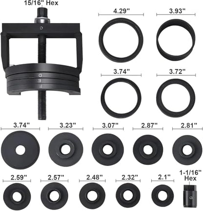 FreeTec Master Wheel Bearing Removal Tool, Wheel Hub Removal Tool Set Fits for Most Vehicles, C to U Sizes Back and Front Wheel Bearing Remover and Installer Tool Kit