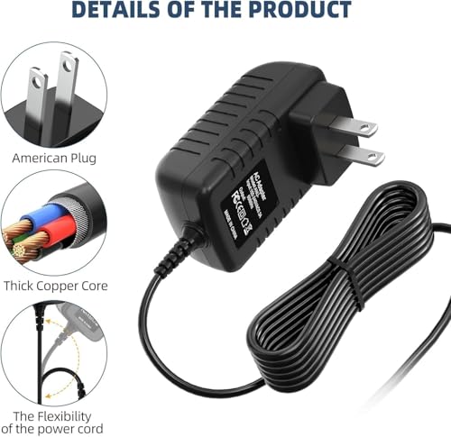 Guy-Tech 12V AC DC Adapter for TOPDON AD900 Lite ArtiDiag900 Lite OBD2 Scanner Bidirectional Car Diagnostic Scan Tool Automotive Scanner 12VDC 2A Power Supply Cord Charger
