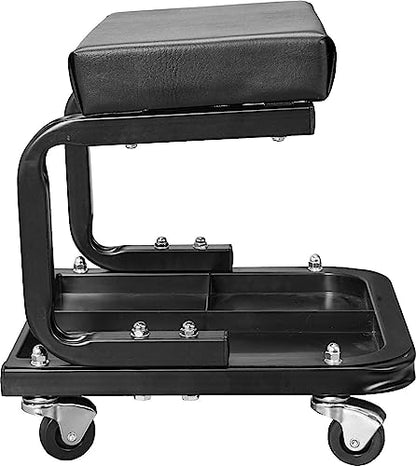 Torin ATR6300B-1 Rolling Creeper Garage/Shop Seat: Padded Mechanic Stool with Tool Tray Storage, Black - style: Normal Seat