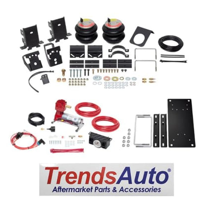 TrendsAuto Firestone Airide Red Label Rear Air Springs Kit & Air Command Heavy Compressor with Dual Analog Gauge System fits 2011-2016 F250 F350 | Includes TrendsAuto Decal - size: Dual Path (Analog Only)