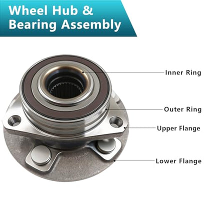 513282 Wheel Bearing Hub Assembly for Cadillac CTS 2008-2014 | Hub for XTS 2018-2019, Chevrolet Camaro 2010-2015, Impala 2018-2020, Eliminates Noise, Simple Installation, Direct Bolt-On - size: 513282