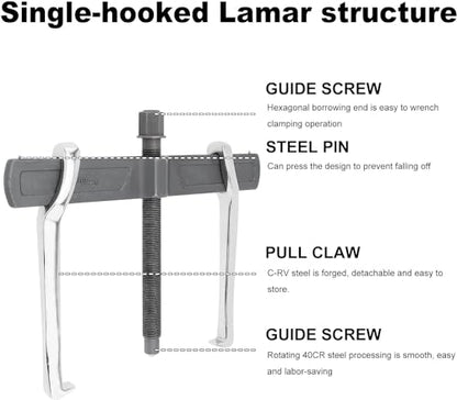 ChgImposs 12 Inch 2-Jaw Gear Puller, Adjustable Bearing Puller Gears, Reversible Removal Tool for External Internal Pulling, CR-V Two Claws Puller Tool for Removal of Pulleys Flywheels Bearings Gears