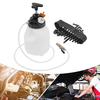 Manual Transmission Fluid Pump, 3L Manual ATF Filler System Automotive Transmission Fluid Transfer Pump with 12pcs System Adapters for Gearbox Oil Filling Changing