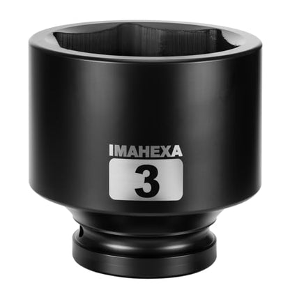1" Drive Shallow Impact Socket,3 Inch SAE Jumbo Socket,CR-MO 6 Point for Easy Removal of Large Axle Nut（SAE) - size: 1 Inch Shallow 3", style: 1"Drive Shallow Impact Socket
