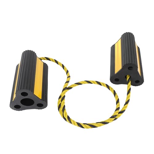 Heavy Duty Rubber Wheel Chocks, 2 Pair Non Slip Wheel Blocks with 3 Reflective Strips for RV Trailer Truck Small Aircraft