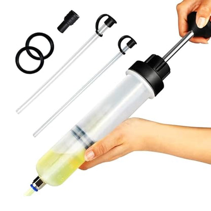Automotive Fluid Extractor Pump, 200cc Oil Syringe Transfer Tool | Manual Fluid Extractor Pump, 200cc Oil Syringe Suction Tool, Transfer Gear Brake Power Steering Fluid, Automotive Siphon