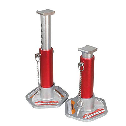 BIG RED T43004 Torin Aluminum Jack Stands with Locking Support Pins: 3 Ton (6,000 lb) Capacity, Red/Silver, 1 Pair - color: RED