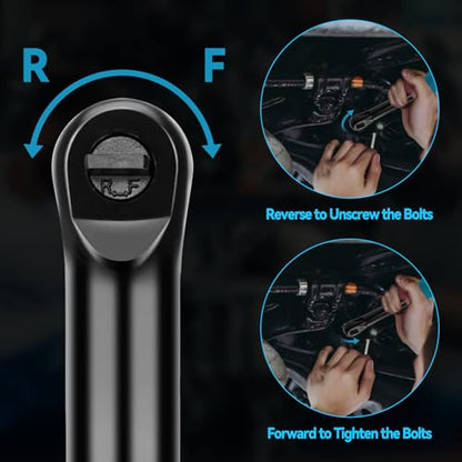 3/8" Extended Cordless Ratchet Wrench for Makita 18V Battery, 320 RPM,80 N.m Electric Power Ratchet,Built-in LED Light, 6" Long Neck