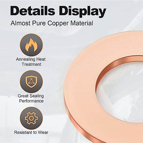 20PCS M14 Annealing Red Copper Oil Drain Plug Crush Washers Gasket Seal Ring - size: M14 Crush Washers