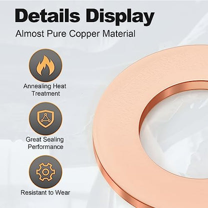 20PCS M14 Annealing Red Copper Oil Drain Plug Crush Washers Gasket Seal Ring - size: M14 Crush Washers
