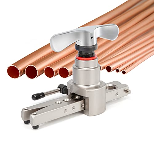 Wostore Flaring Tools Set 2 Flaring Bar for 15 Dies Sizes Eccentric Cone Refrigeration HVAC with Tube Cutter and Reamer - size: 15 Sizes Flare Tool