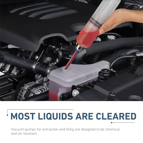 Automotive Fluid Extractor Pump, 200cc Oil Syringe Transfer Tool | Manual Fluid Extractor Pump, 200cc Oil Syringe Suction Tool, Transfer Gear Brake Power Steering Fluid, Automotive Siphon