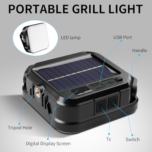 Ultra-Bright Magnetic Grill Lights for Outdoor Grill, Rechargeable Grill Light Waterproof BBQ Light for Grill, 360° Rotate Camping Lights, BBQ Accessory Gift for Men