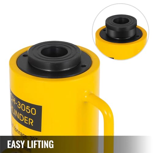 VEVOR 30T Hydraulic Cylinder Jack Hollow Single Acting Hydraulic Ram Cylinder 50mm Hydraulic Lifting Cylinders (30T 2Inch Hollow) - size: 30T 2Inch